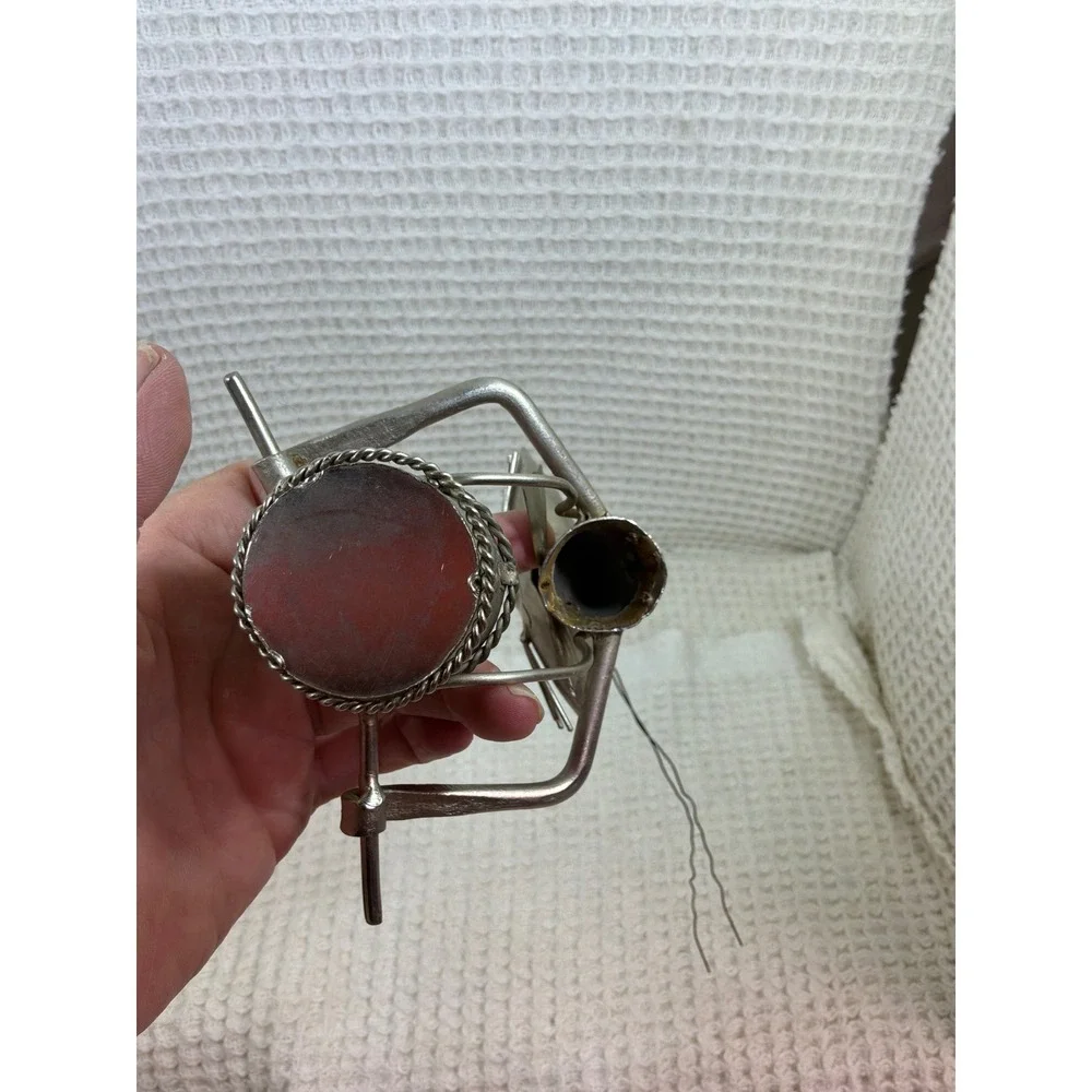 Whimsical Unisex‎ Unbranded Metal Drummer Cat Ornament OS Silver